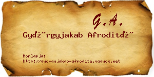 Györgyjakab Afrodité névjegykártya